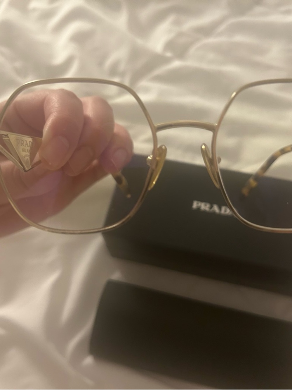 💖AUTHENTIC💖 PRADA 💖Gold Metal Framed Women's Fashion Glasses - Gold - Picture 2 of 5